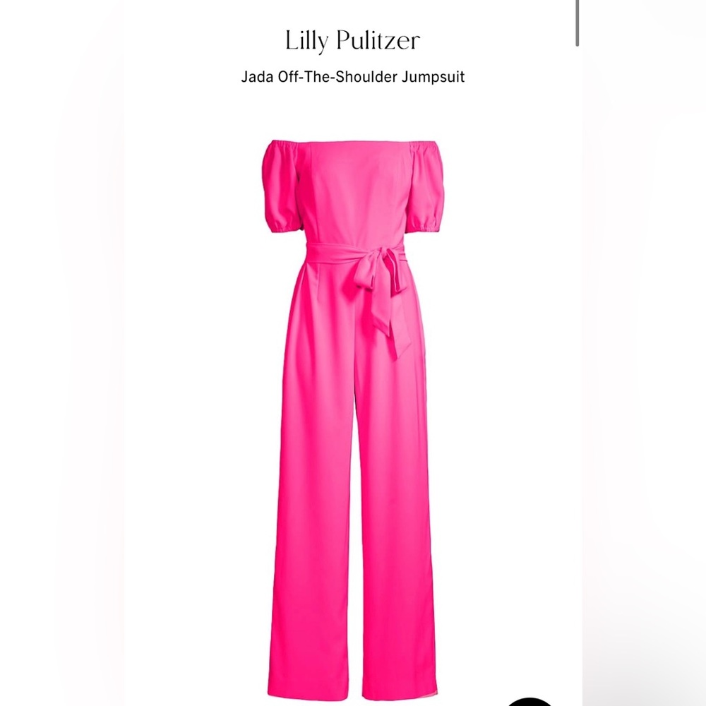 Lily Pulitzer Pink Jada Off the Shoulder Jumpsuit